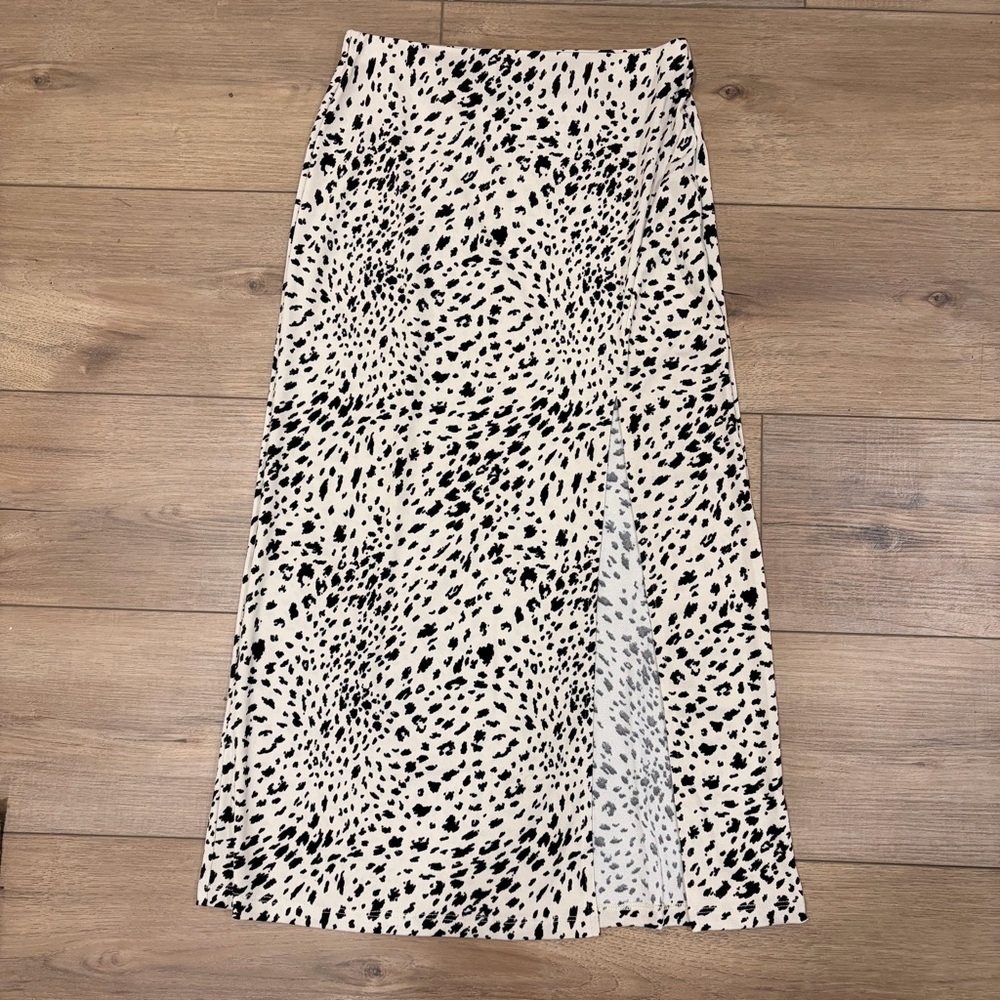 🌟2 for $10 Windsor Animal Print Leopard Cheetah Chic Midi Skirt Side Slit XS - Picture 2 of 10